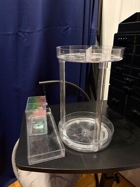 Clear Acrylic Makeup Organizer Tower - Transparent